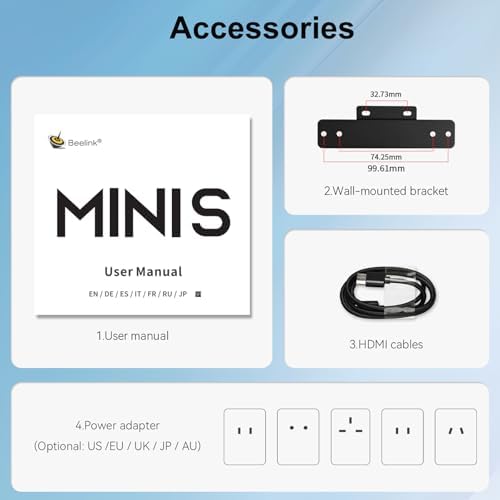 Beelink Mini S13 Mini PC, 13th Intel Twin Lake-N150 (up to |6GHz), 16GB DDR4, 500GB M.2 SSD, 4K Dual Display Support for